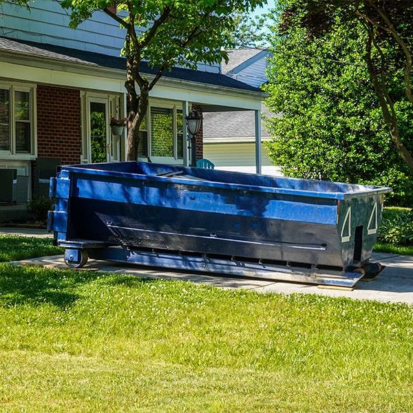 residential dumpsters can be placed on a driveway or lawn, but safety measures should be taken to avoid damage to the property